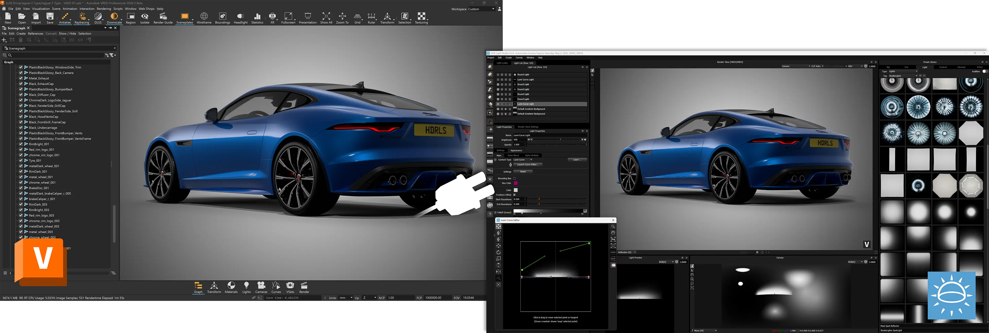 HDR Light Studio 9 Drop 2 with VRED
