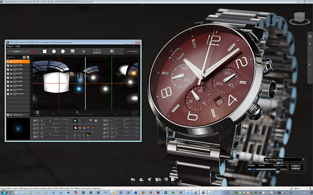 HDR Light Studio 4 being used with Autodesk Showcase