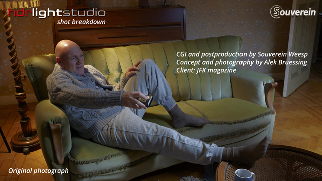 photo of a man on a couch watching tv