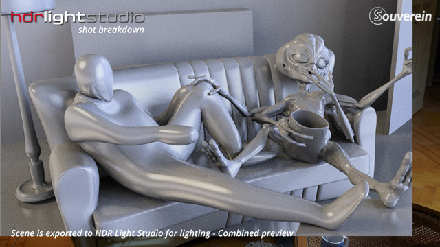 3D scene inside HDR Light Studio for lighting