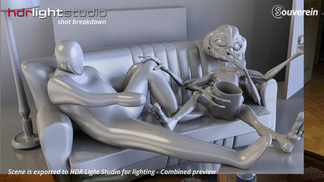 3D scene inside HDR Light Studio for lighting