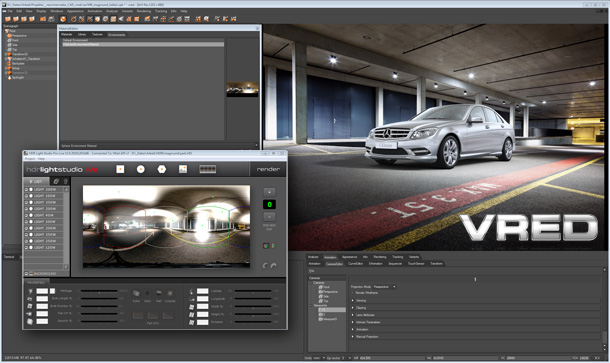 HDR Light Studio being used live with VRED
