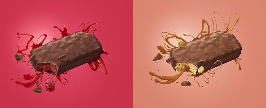 Chocolate bar CGI example lighting