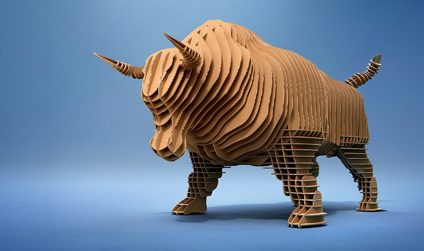 Cardboard Bull CGI