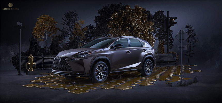 Lexus NX Gold & Black CGI