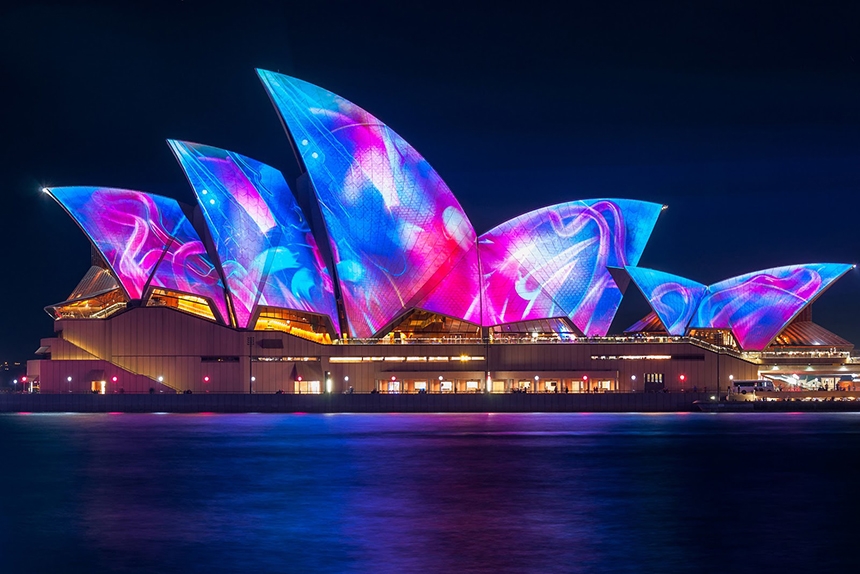 CGI projection mapping on the Sydney Opera House
