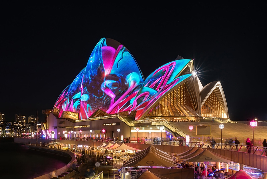 CGI projection mapping on the Sydney Opera House