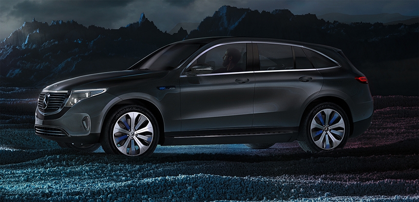 Mercedes-Benz EQC Lighting Before HDR Light Studio
