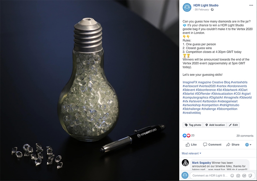 HDR Light Studio online challenge: Guess how many diamonds in a jar