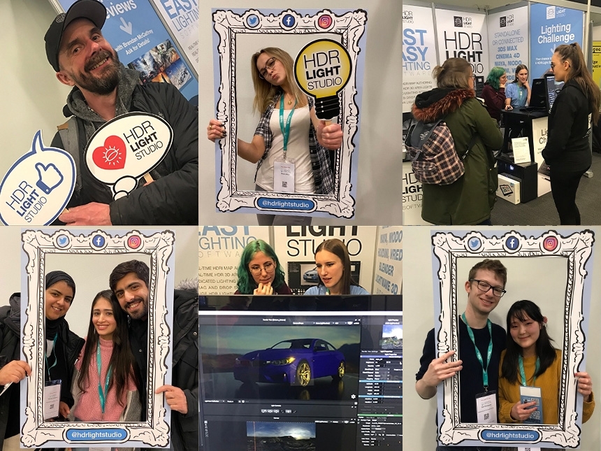 Vertex 2020 attendees at the HDR Light Studio booth