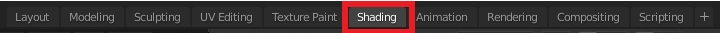 Switch to the Blender Shader editor tab
