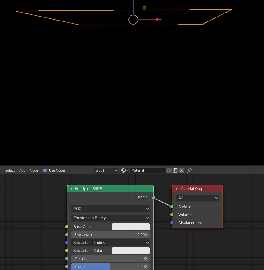 Default node network for a material, it is not emitting light