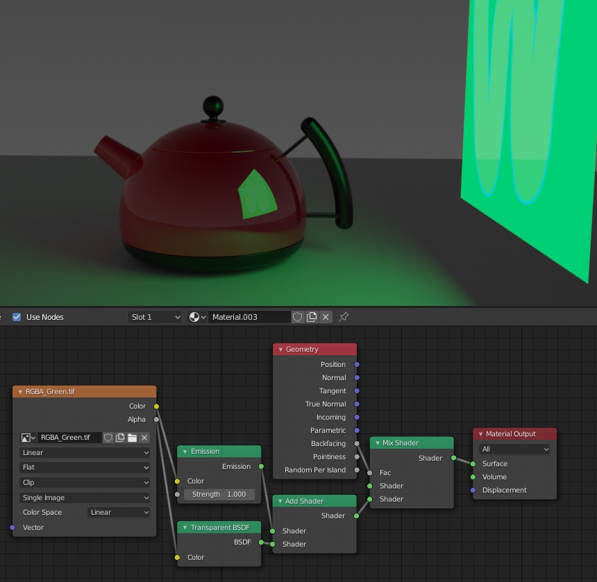 Starting network for RGBA mesh emitter