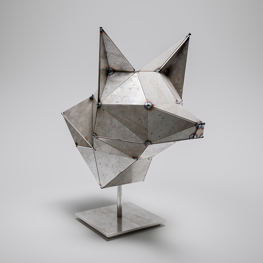 Wolf Low-Poly Sculpture