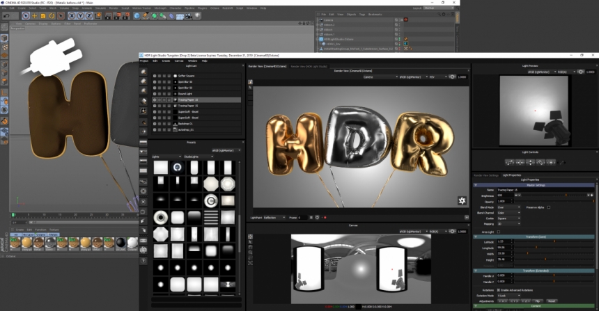 HDR Light Studio making HDR area lights in Cinema 4D