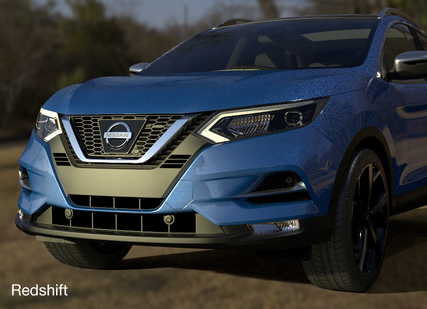 car rendered in redshift