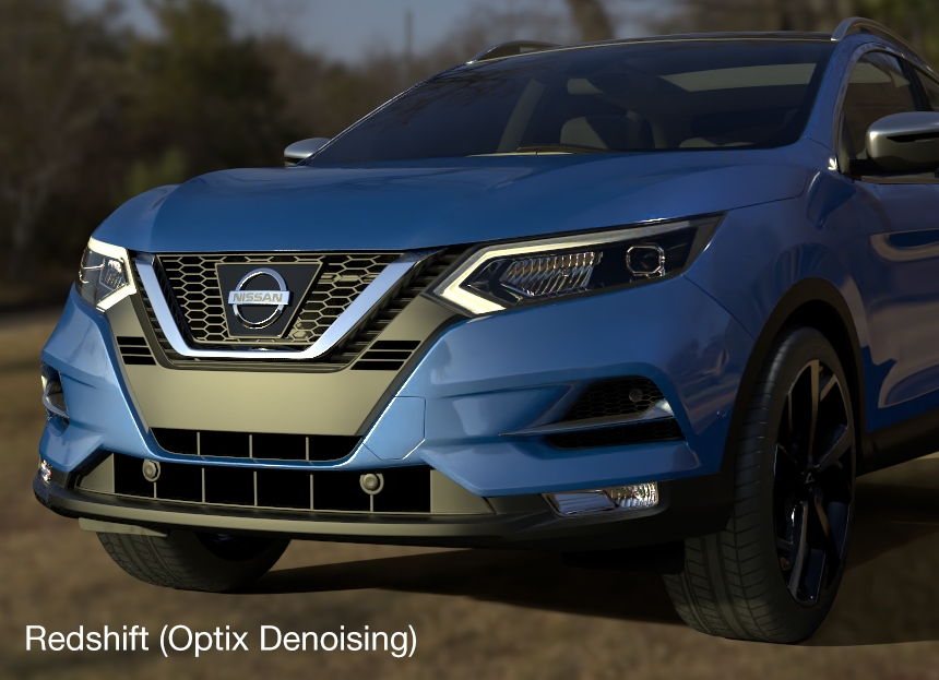 car rendered in redshift with optix denoising
