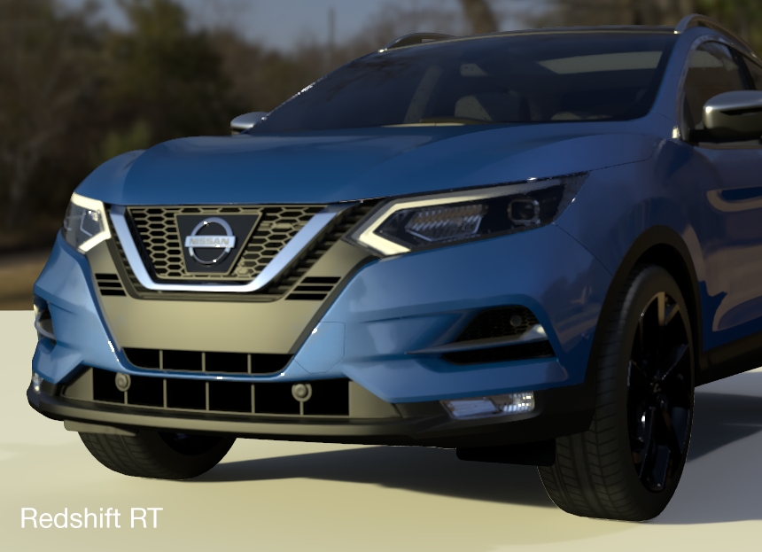 car rendered in redshift rt