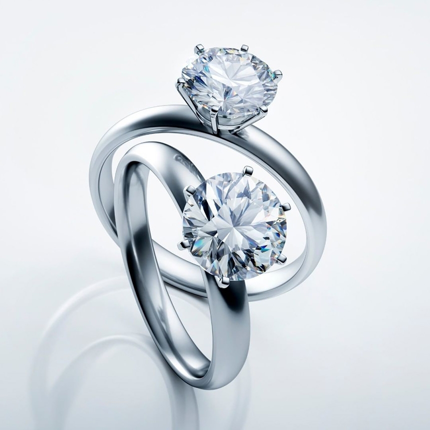 Diamond ring CAD rendering