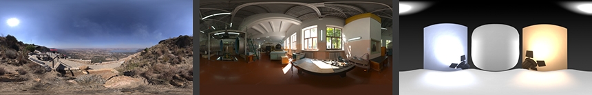 Exterior, Interior and Studio HDRI Map Examples