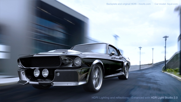 Final edited HDRI map lighting the car render