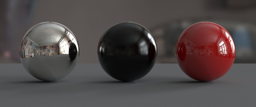 Developing material appearances with a simple scene with balls