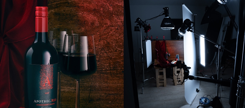 Studio lighting setup using Scrims