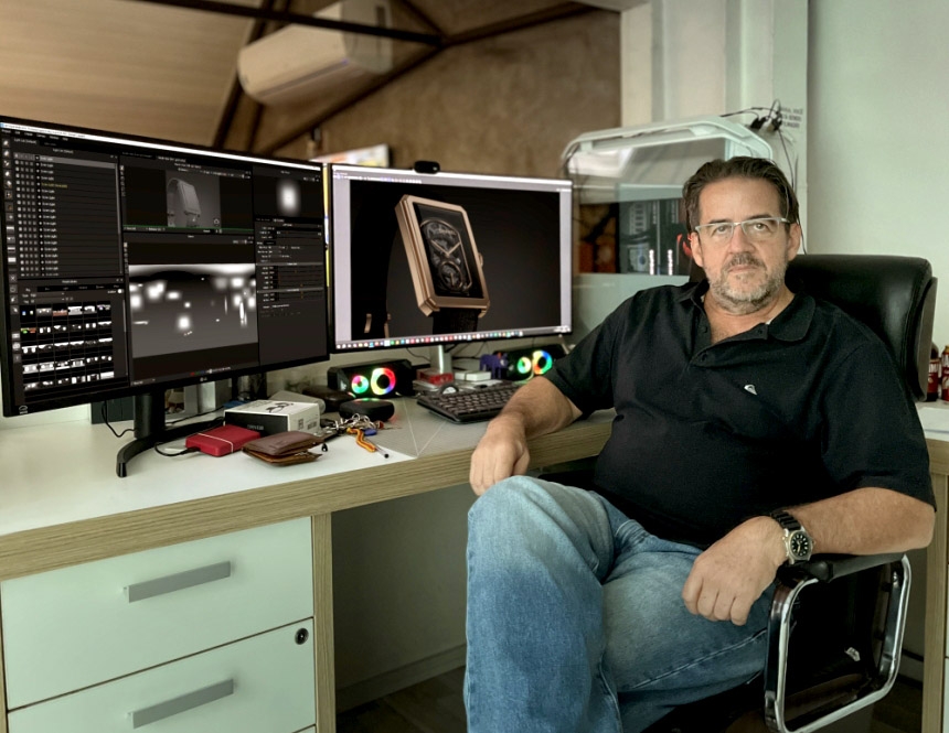 Leo Vilela, Platinum FMD sat at his workstation Leo Vilela, Platinum FMD sat at his workstation