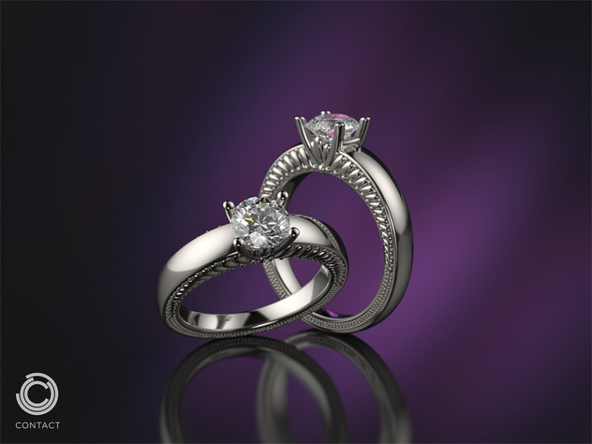3D jewelry render with HDR lighting