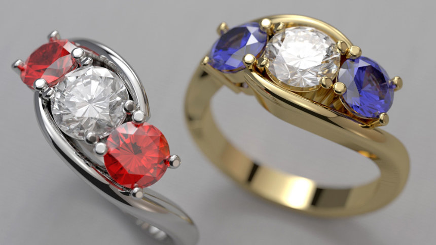 CAD jewelry render with image based lighting