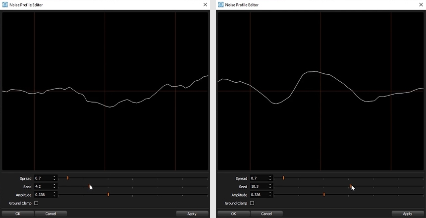 Noise Profile with 4.2 Seed [left] Noise Profile with 10.3 Seed [right]