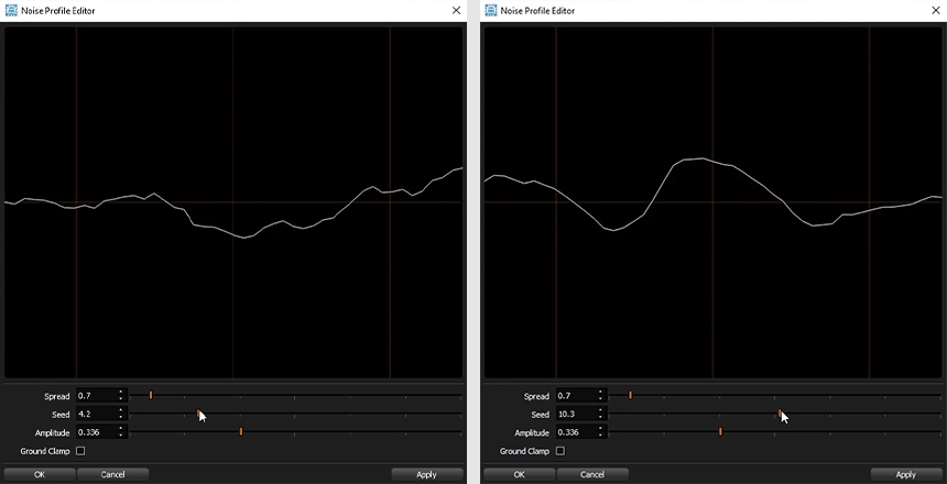 Noise Profile with 4.2 Seed [left] Noise Profile with 10.3 Seed [right]