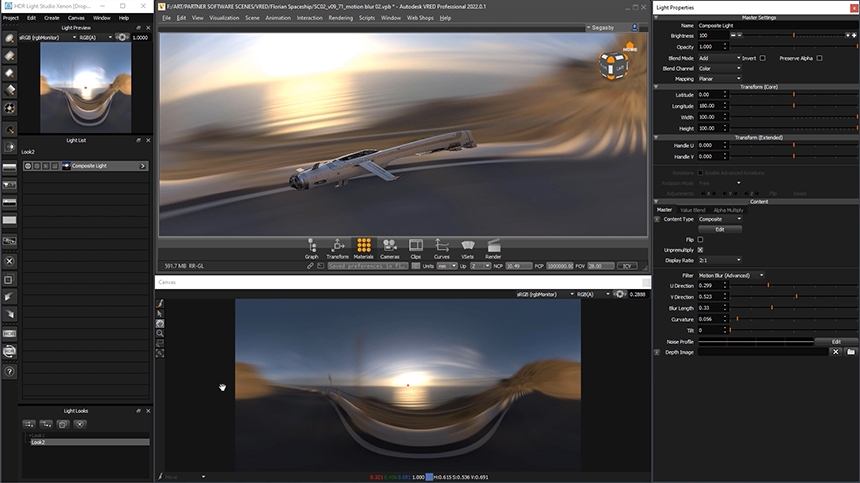 Motion blurred HDRI map without a depth map (whole HDRI map gets blurred)