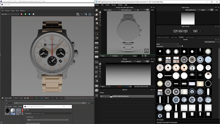 HDR Light Studio on startup with Cinema 4D and V-Ray