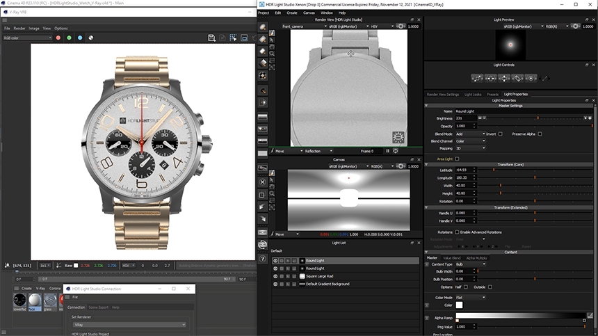 Finished highlights on the watch strap