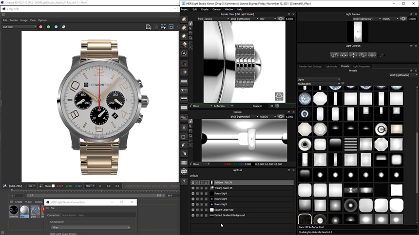 Final lighting design for the watch (front view)