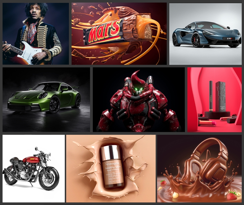 3D scenes/models lit with HDR Light Studio