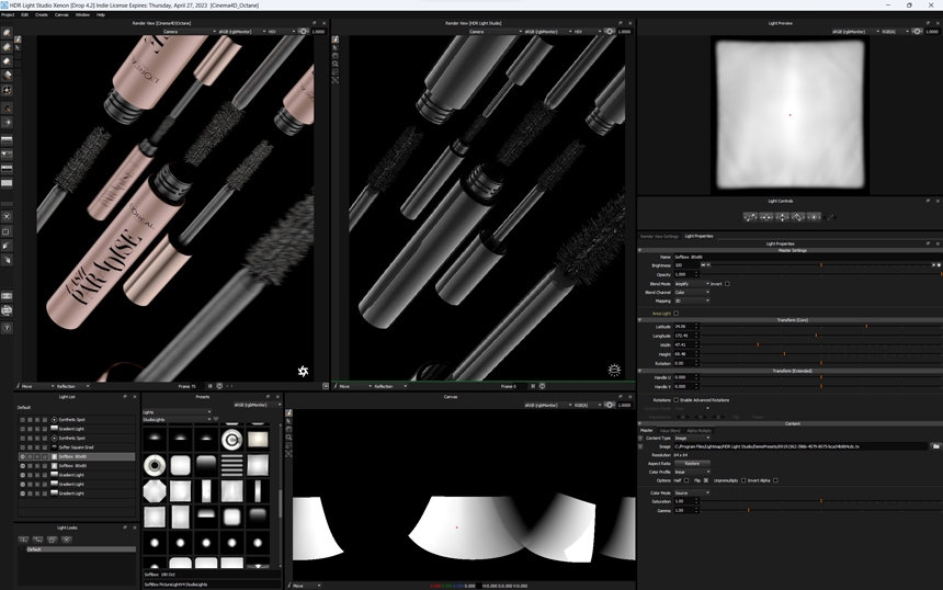 Imperfections from photographic lights