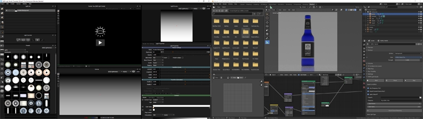 Blender and HDR Light Studio on separate displays