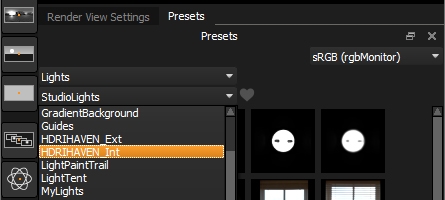 Choosing Interior HDRI Haven maps in HDR Light Studio