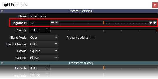 Brightness slider in HDR Light Studio