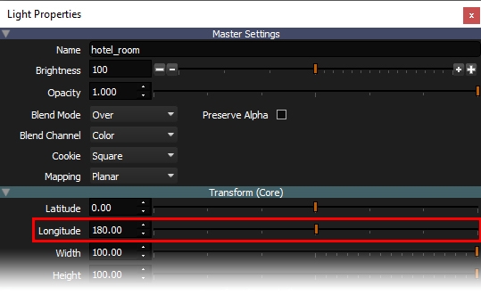 Longitude position slider in HDR Light Studio