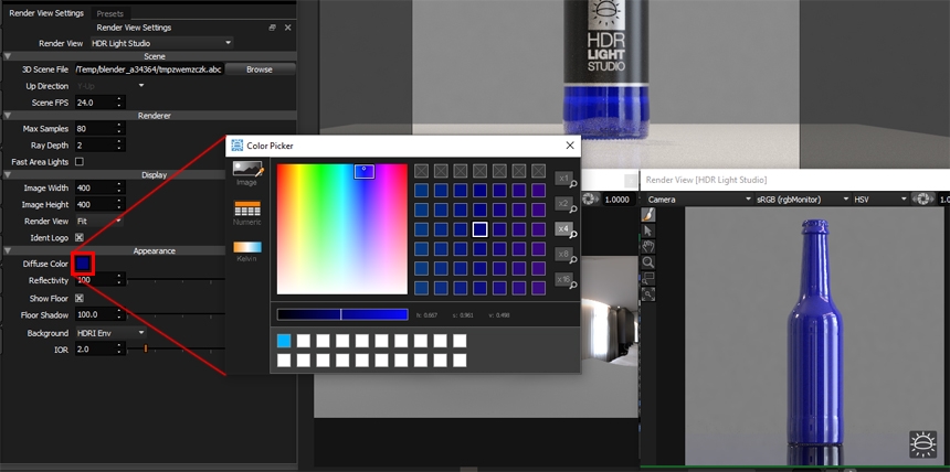 Selecting the color of the shader