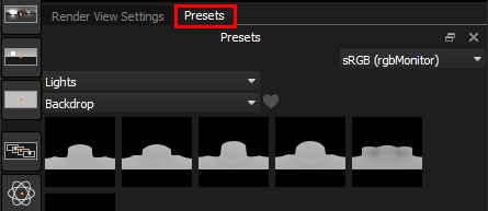 Selecting the Presets panel
