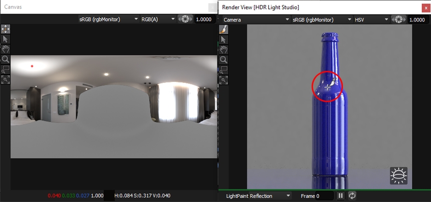 Painting the light reflection in Blender