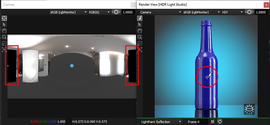 Painting a light blocker in HDR Light Studio