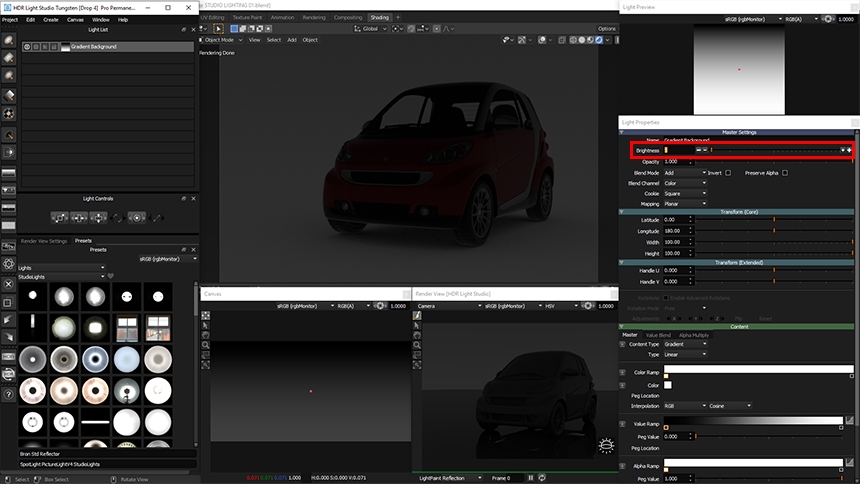 Adjusting the brightness of the background light