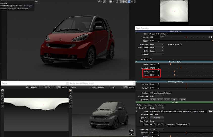 Scaling the soft box over the top of the car