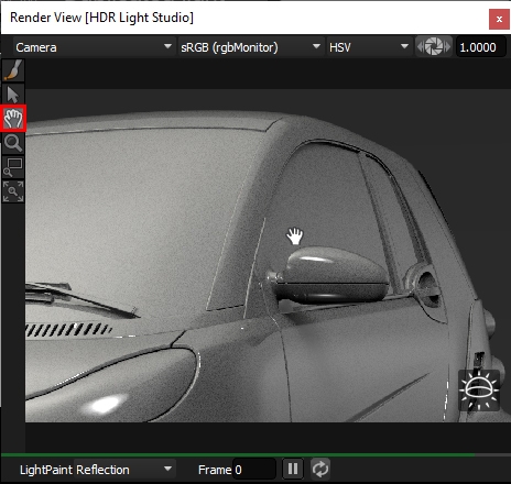 Panning in the HDR Light Studio render view