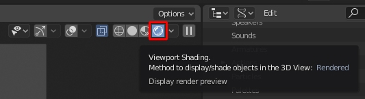 Select viewport rendering in Blender